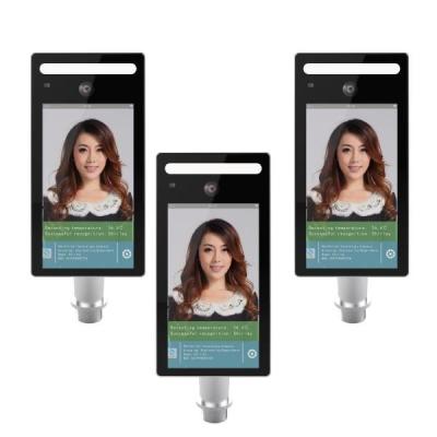 China Voice Broadcast Gate Face Recognition Attendance Machine 7 Inch Column Type for sale