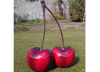 China Large Painted Fruit Statue Modern Outdoor Fiberglass Cherry Sculpture for sale
