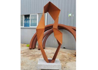 China Modern Outdoor Corten Steel Sculpture Abstract Metal Art Garden Sculptures for sale