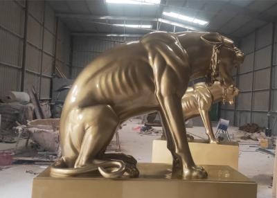中国 投げる実物大の塗られた動物のガラス繊維の大型の猫科動物の彫刻の公共の装飾 販売のため