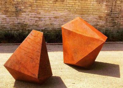 China Metal Abstract Garden Decoration Corten Steel Geometry Sculpture for sale