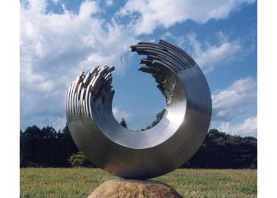 China Custom Size Modern Garden Metal Art Stainless Steel Circle Sculpture for sale
