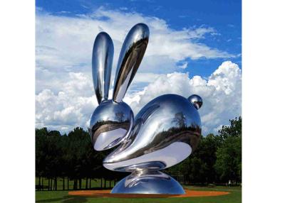 China Outdoor Decorative Mirror Stainless Steel Animal Rabbit Sculpture for sale
