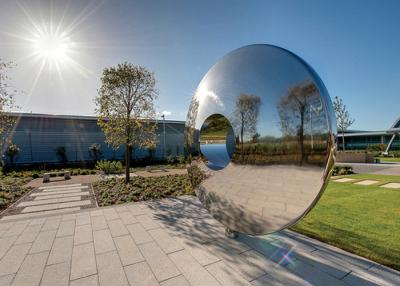China Morden Highly Polished Stainless Steel Sculpture Torus For Lawn Featuring for sale