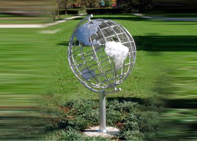 China Decorative Stainless Steel Sculpture With Semi - Meridian Globe Shape for sale