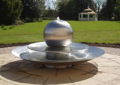 China Tiered Dishes 75cm Stainless Steel Sphere Water Feature Forging Technique for sale