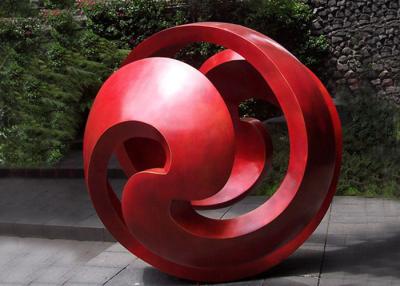 China Escultura roja pública de la esfera del acero inoxidable/esculturas grandes del arte del metal en venta