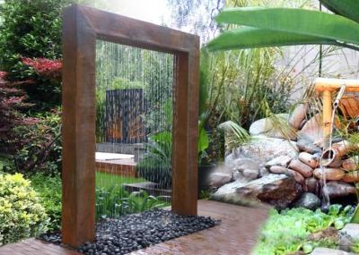 China Corten Steel Rain Curtain Water Feature Water Curtain Fountain Different Sizes for sale
