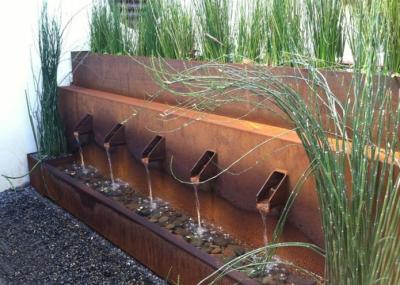 China Outside Metal Corten Steel Water Feature Unique Design For Hotel Yard for sale