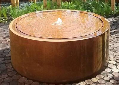 China Forging Technique Corten Steel Water Table , Metal Yard Art Round Water Table for sale