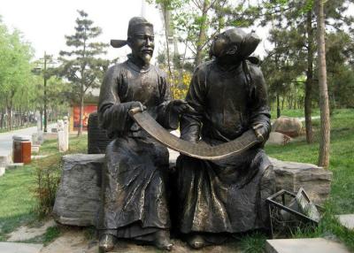 Chine Accueil antique grandeur nature chinois 150cm d'OEM/ODM de sculptures en jardin de bronze de poète à vendre