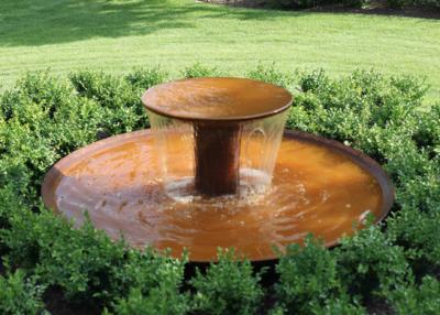 China Rusty Corten Steel Water Feature Metal Bowl Water Feature For Interior Decoration for sale