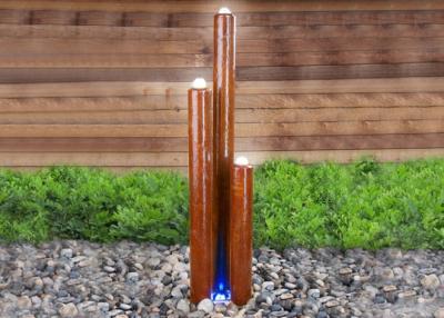 China Customized Size Corten Steel Water Feature Columns With Light Modern Style for sale