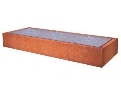 China Rectangular Corten Steel Water Feature For Interior Outdoor Decoration for sale