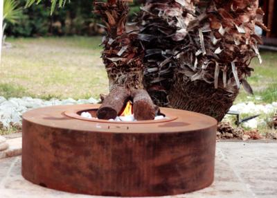 China Freundlicher attraktiver Garten Eco, der Stahlfeuer-Gruben-runde Form Corten erhitzt zu verkaufen