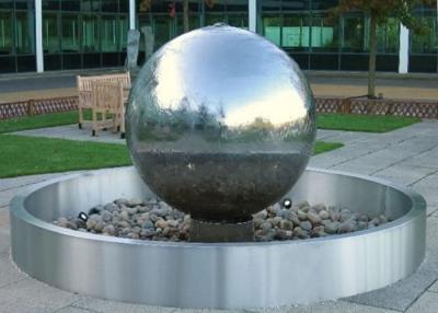 China Stainless Steel Ball Water Feature / Stainless Steel Sphere Water Features For The Garden  for sale