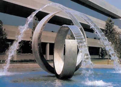 China Double Arc Large Stainless Steel Water Features For Pools Brushed Finishing for sale