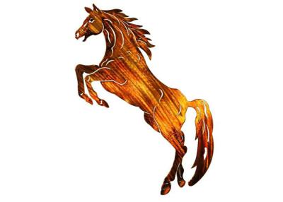 China Metal Horse Wall Art Hanging , Metal Horse Wall Sculpture Corrosion Stability for sale