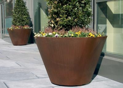 China Large Traditional Corten Steel Round Planter Various Sizes / Colors Available for sale
