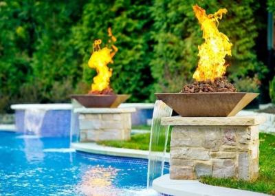 China Garden Fire Pit Water Feature Combo , Fire Pit And Water Feature 2.5mm Thicknes for sale