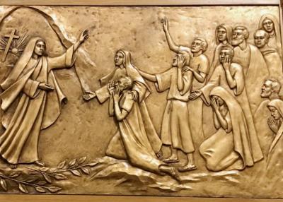 China Estabilidad religiosa moderna de la corrosión de la escultura del alivio del bronce de la decoración del arte de la pared en venta