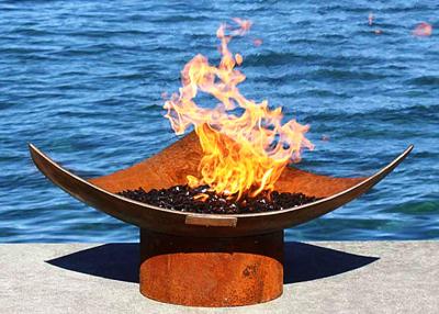 China Corten Steel Modern Fire Bowls Outdoor , Large Metal Fire Pit 50cm Height for sale