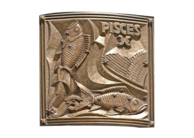 China Different Sizes Pisces Bronze Relief Plaque Welding Craft 200*200cm for sale