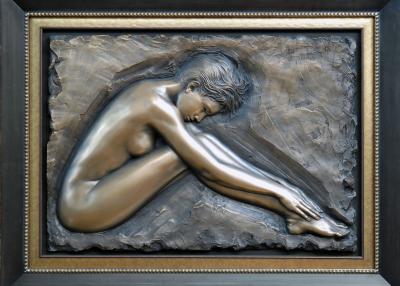 China Escultura profissional do relevo do metal, escultura do relevo da parede da mulher do Nude à venda