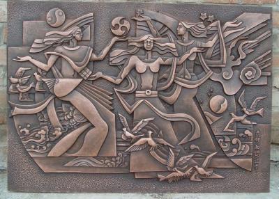 China Classical Style Wall Art Bronze Relief Casting Surface Finish Anti Corrosion for sale