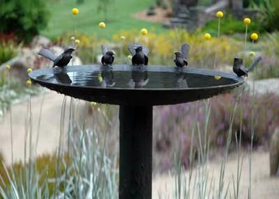 China Life Size Metal Casting Bronze Bird Bath Bowl Statue Garden Sculpture for sale