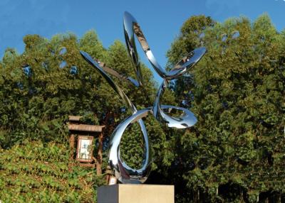 China Modern Landscape Polished Stainless Steel Sculpture , Abstract Garden Sculpture for sale