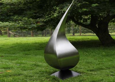 China Contemporary Metal Modern Stainless Steel Sculpture Garden Art Waterdrop Shape for sale