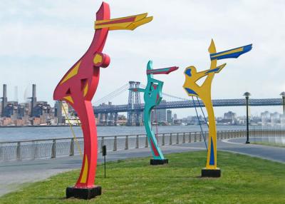 China Figura exterior escultura pintada escultura da dança do metal para o parque público à venda