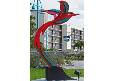 China Custom Modern Painted Public Art Stainless Steel Flying Bird Sculpture for sale
