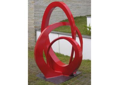 China Public Park Stainless Steel Sculpture Red Painted Abstract Metal Sculpture for sale