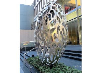 China Hollow Eggs Stainless Steel Sculpture Modern Installation Art Sculpture for sale