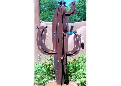 China Modern Cactus Abstract Corten Steel Sculpture For Outdoor Garden Decorative for sale