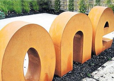 China Modern Style Corten Steel Letters Sculpture , Outdoor Metal Sculpture Garden Art for sale