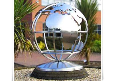 China Metal World Globe Map Stainless Steel Sculpture For Public Decoration for sale