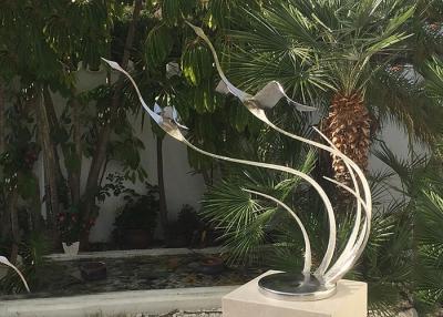 China Metal Bird Abstract Yard Sculptures / Metal Wave Sculpture For Indoor Decoration for sale