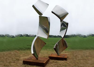 China Fuera de esculturas del jardín del metal del extracto del diseño, escultura moderna del césped en venta