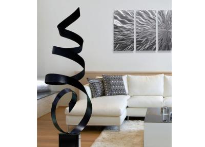 China Modern Abstract Painted Metal Ribbon Sculpture For Interior Decoration for sale