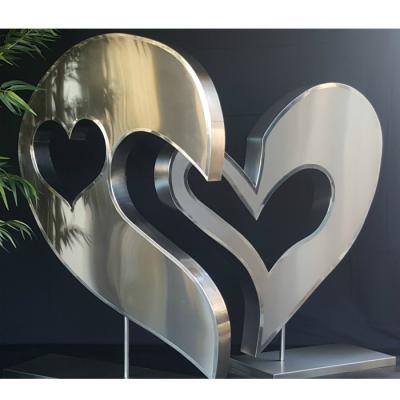China Heart Love Theme Stainless Steel Art Sculptures Indoor ODM & OEM Service for sale