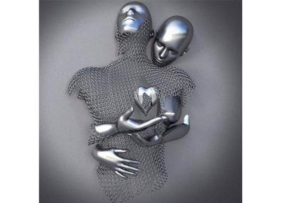 China Stainless Steel Figurative Love Ss Sculpture Contemporary Wall Art Design for sale