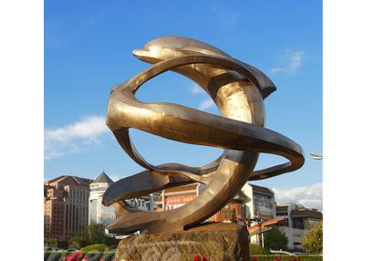 Cina Statua pubblica moderna del delfino del metallo della decorazione, statua bronzea del delfino in vendita