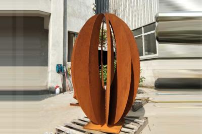 China Corten Landscape Outdoor Steel Sculpture Garden Decor Rusty Naturally Finish for sale