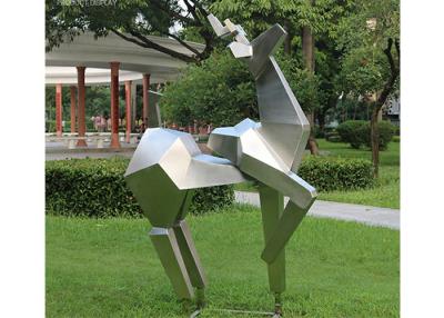 China Animal Statue Stainless Steel Metal Sculpture Garden Abstract Deer Sculpture for sale