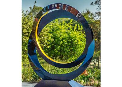 China Circle Contemporary Decoration Stainless Steel Sculpture Artists 100cm Dia for sale