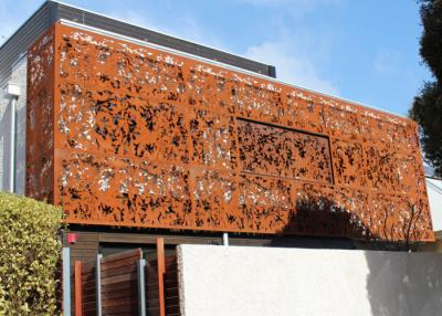 China Laser Cut Corten Steel Panel / Screen Wall Mounted Metal Sculpture Rusty Naturally for sale