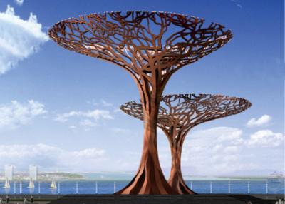 China Stadtlandschafts-rostiger Garten gestaltet Metalldrachenbaum-Skulptur im Freien zu verkaufen
